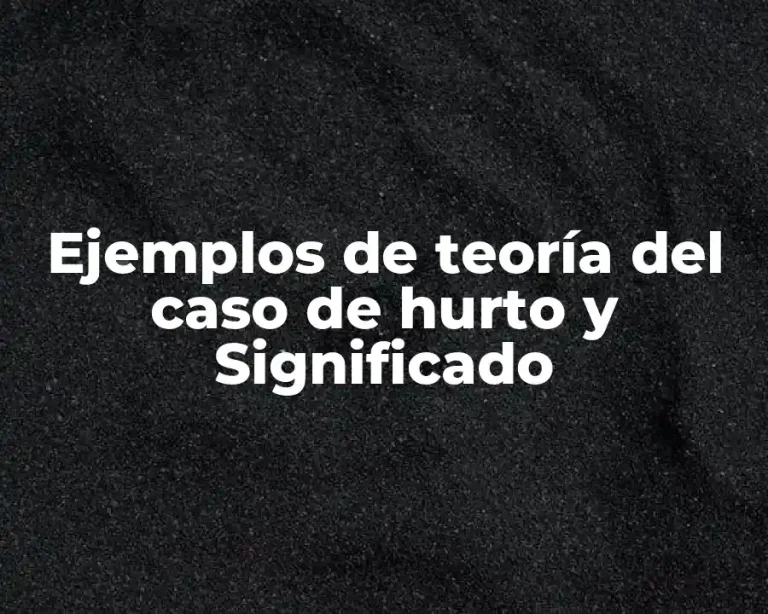 Ejemplos de teoría del caso de hurto y Significado