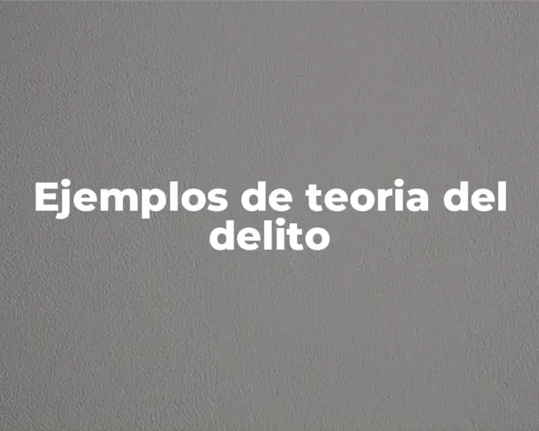 Ejemplos de teoria del delito