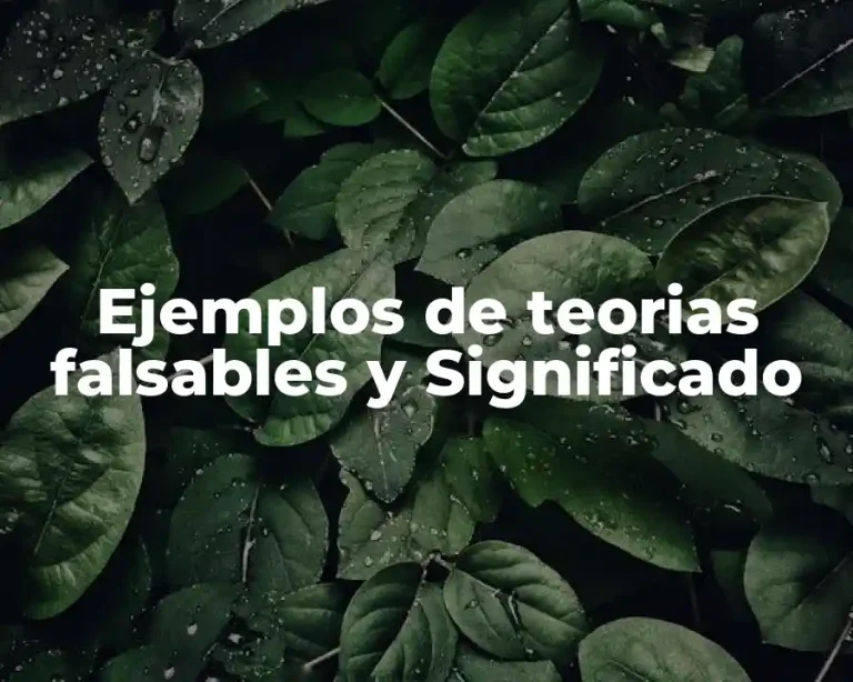 Ejemplos de teorias falsables y Significado