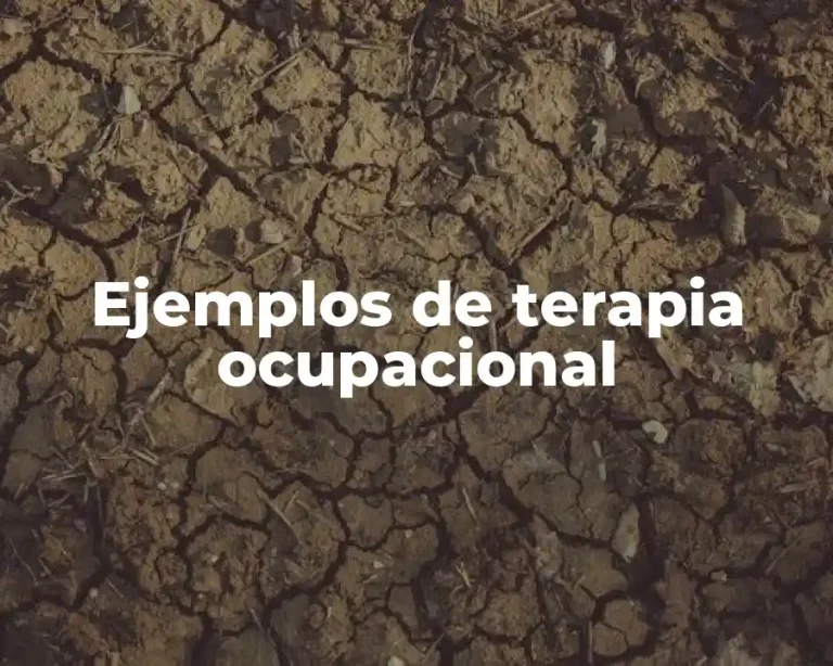 Ejemplos de terapia ocupacional