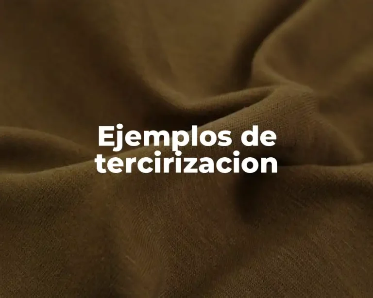 Ejemplos de tercirizacion