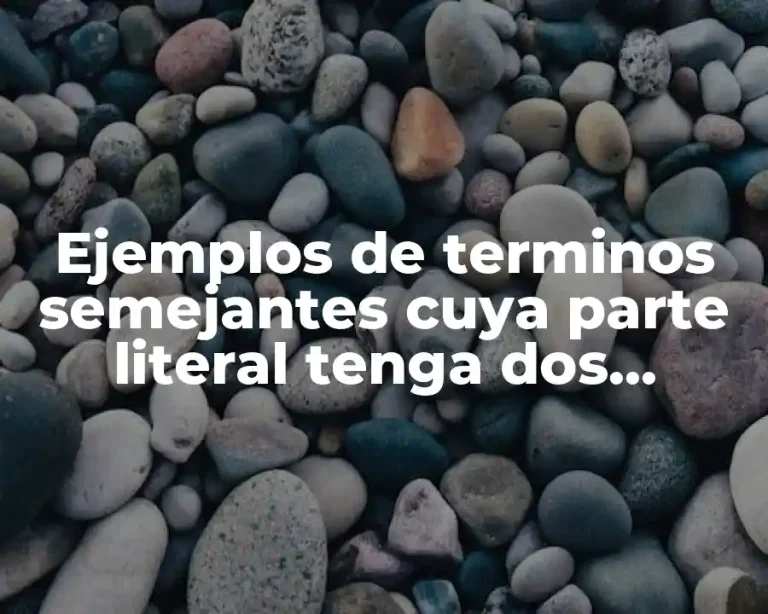 Ejemplos de terminos semejantes cuya parte literal tenga dos variables