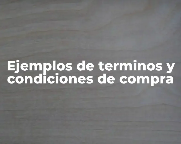 Ejemplos de terminos y condiciones de compra
