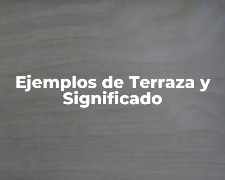 Ejemplos de Terraza y Significado