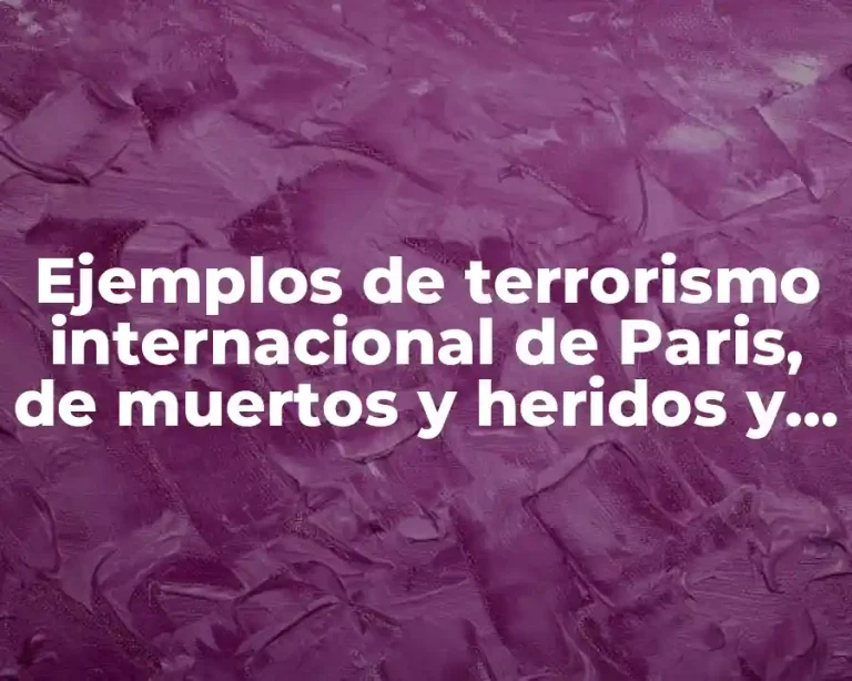 Ejemplos de terrorismo internacional de Paris, de muertos y heridos y Significado