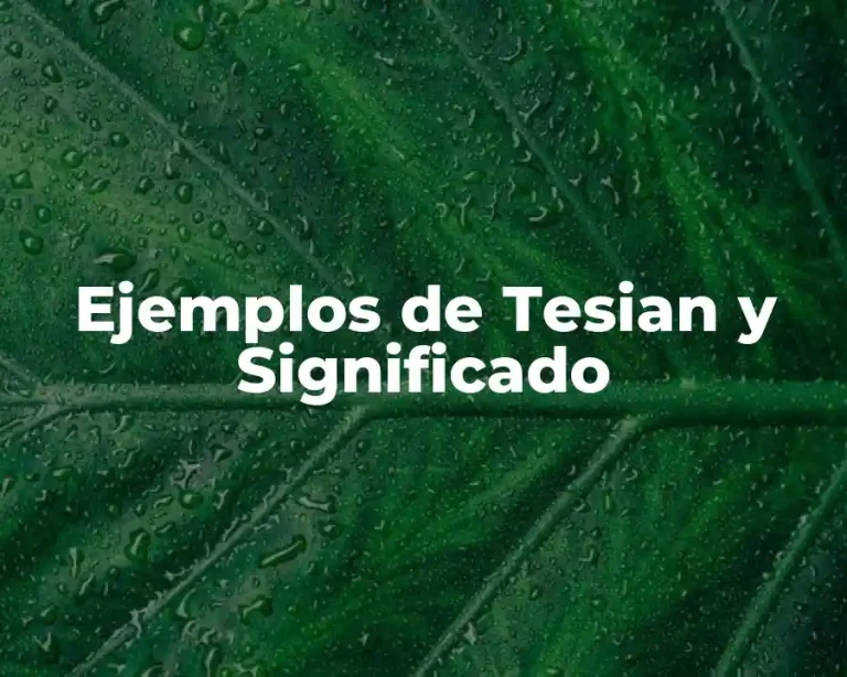 Ejemplos de Tesian y Significado