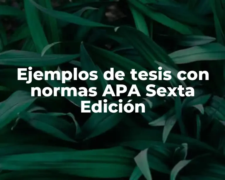 Ejemplos de tesis con normas APA Sexta Edición