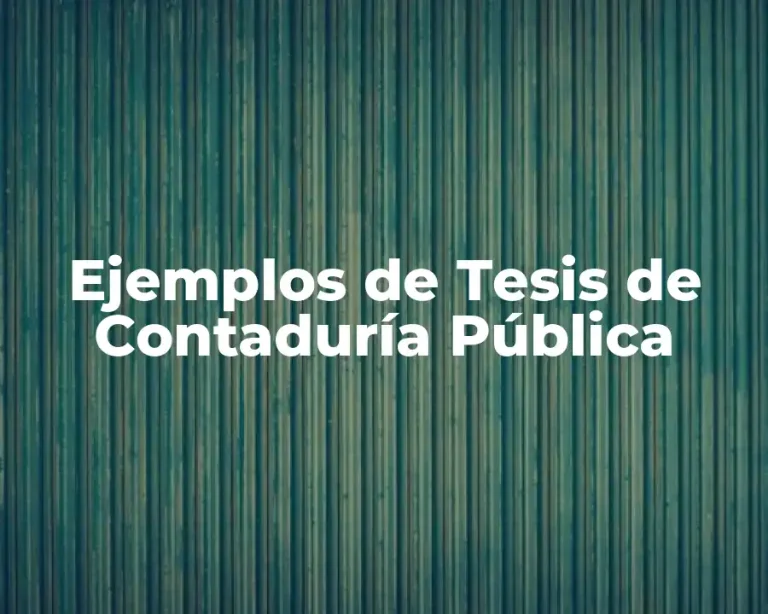 Ejemplos de Tesis de Contaduría Pública