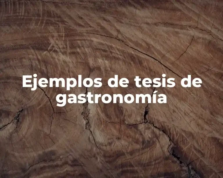 Ejemplos de tesis de gastronomía