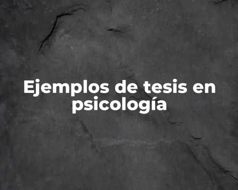 Ejemplos de tesis en psicología