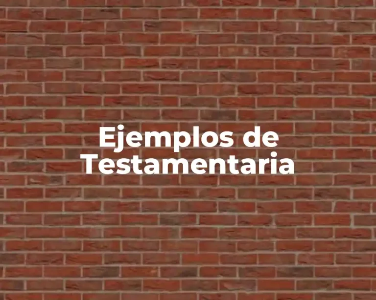 Ejemplos de Testamentaria