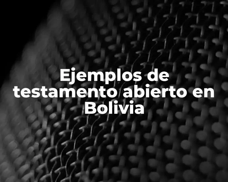 Ejemplos de testamento abierto en Bolivia