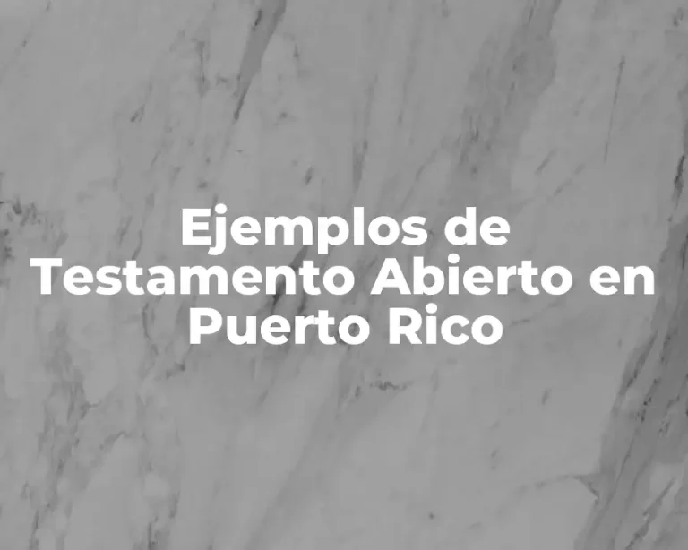 Ejemplos de Testamento Abierto en Puerto Rico
