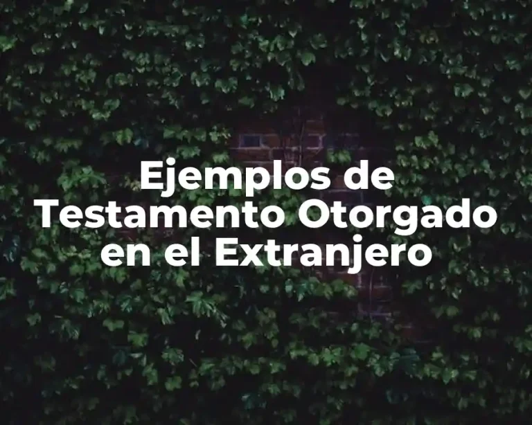 Ejemplos de Testamento Otorgado en el Extranjero