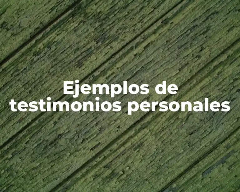 Ejemplos de testimonios personales