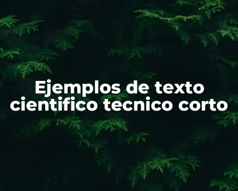 Ejemplos de texto cientifico tecnico corto