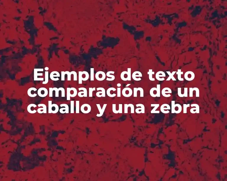 Ejemplos de texto comparación de un caballo y una zebra