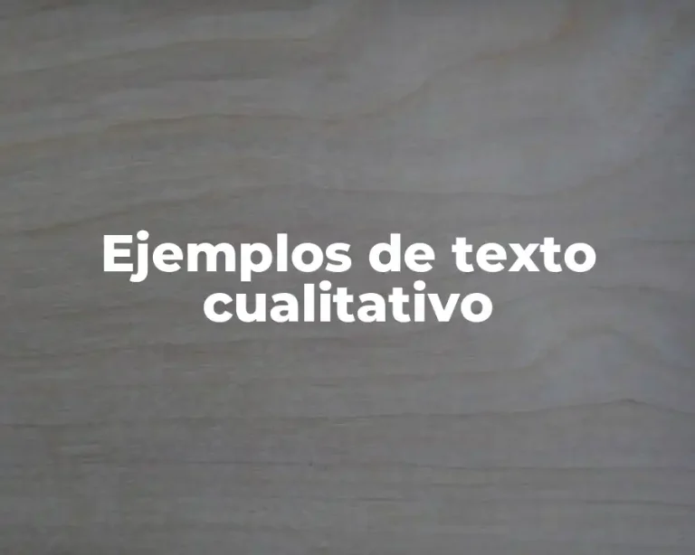 Ejemplos de texto cualitativo