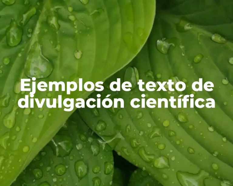 Ejemplos de texto de divulgación científica