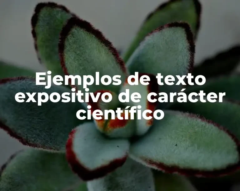 Ejemplos de texto expositivo de carácter científico