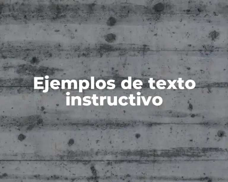 Ejemplos de texto instructivo