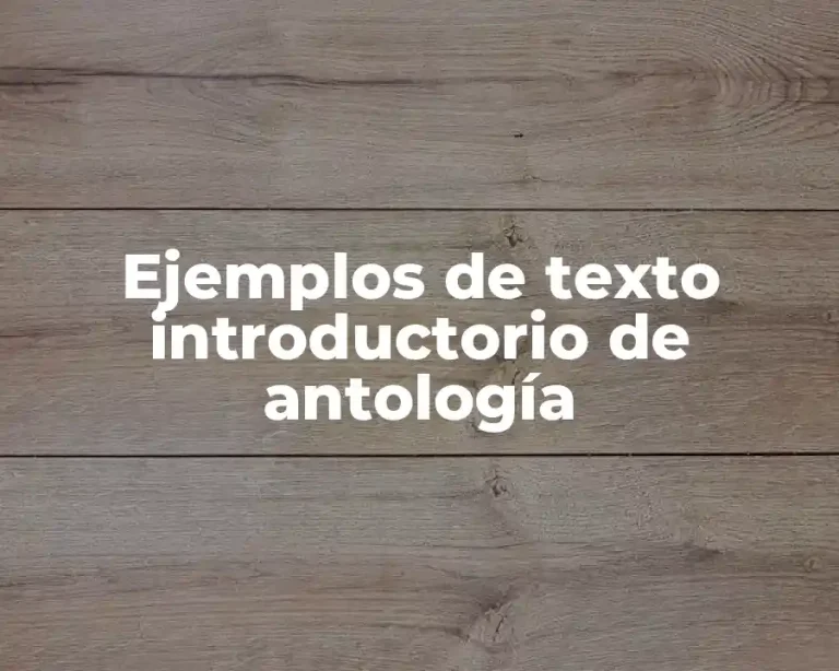 Ejemplos de texto introductorio de antología