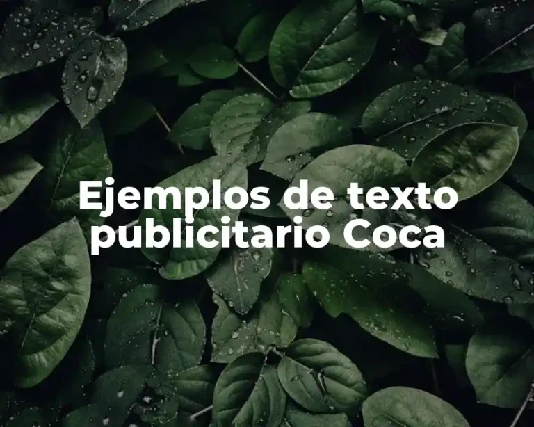 Ejemplos de texto publicitario Coca