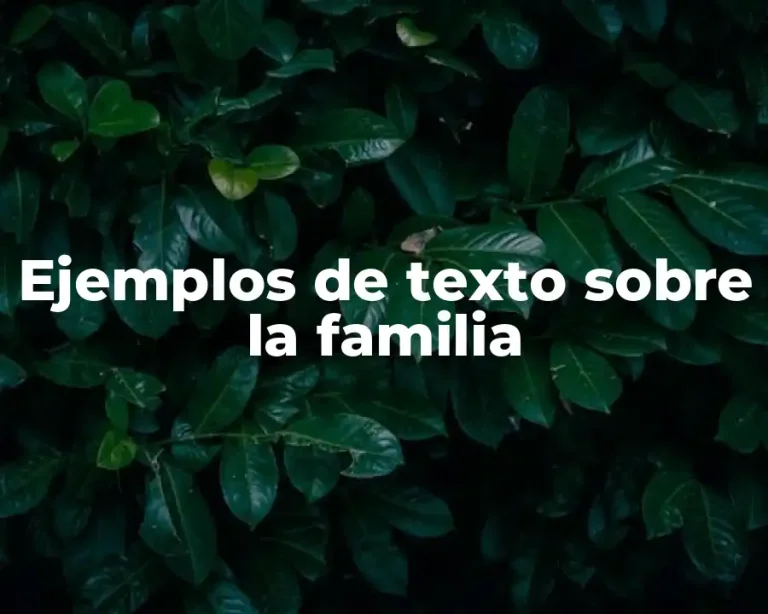 Ejemplos de texto sobre la familia