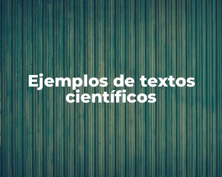 Ejemplos de textos científicos