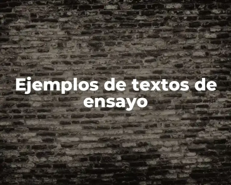 Ejemplos de textos de ensayo