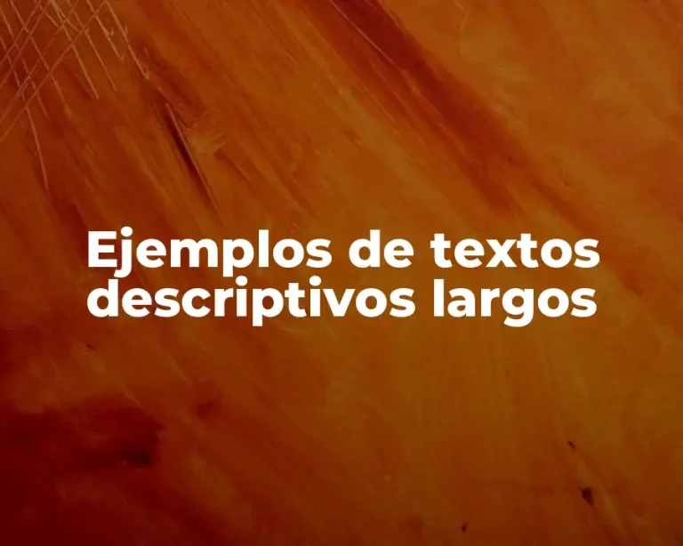 Ejemplos de textos descriptivos largos