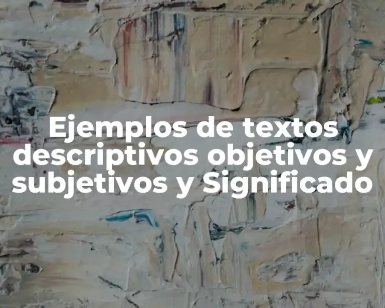 Ejemplos de textos descriptivos objetivos y subjetivos y Significado