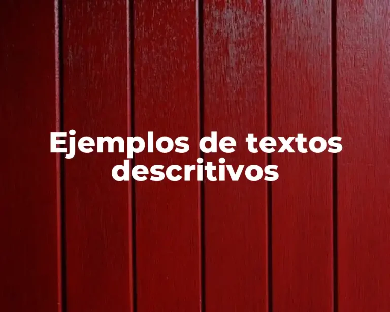 Ejemplos de textos descritivos