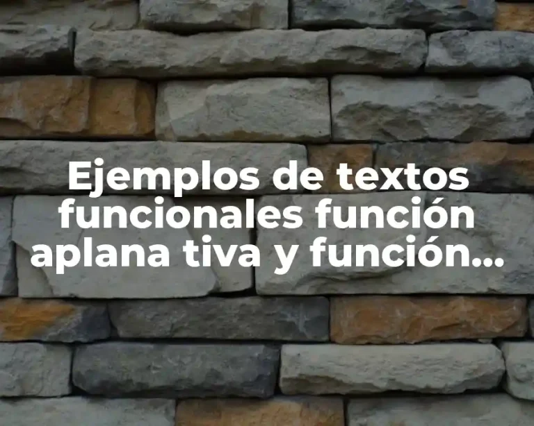 Ejemplos de textos funcionales función aplana tiva y función referencial