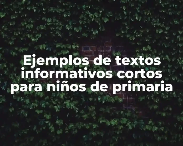 Ejemplos de textos informativos cortos para niños de primaria