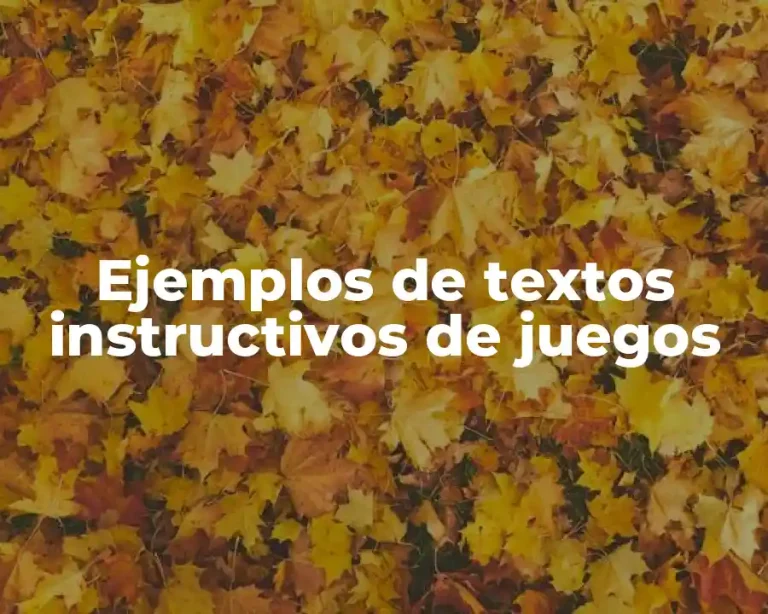 Ejemplos de textos instructivos de juegos