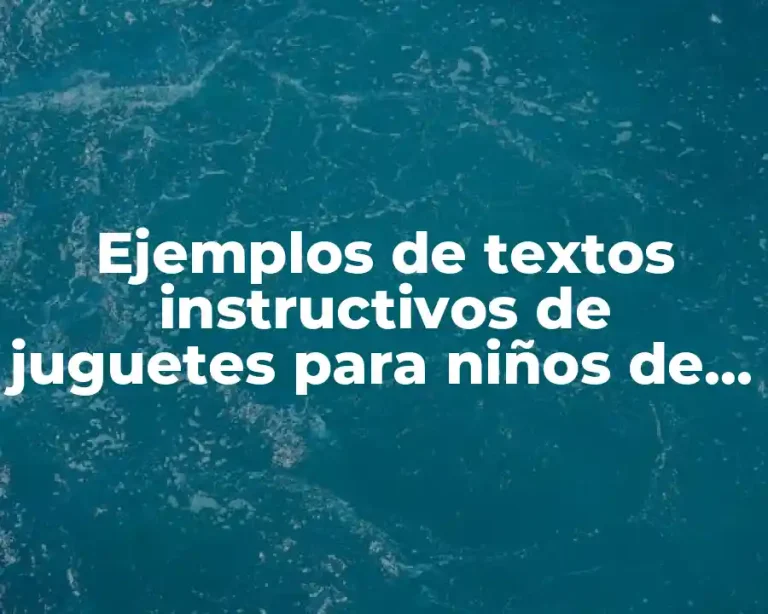 Ejemplos de textos instructivos de juguetes para niños de primaria