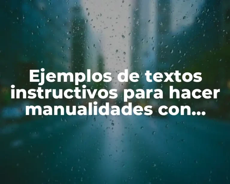Ejemplos de textos instructivos para hacer manualidades con material