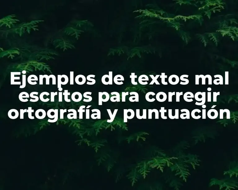 Ejemplos de textos mal escritos para corregir ortografía y puntuación