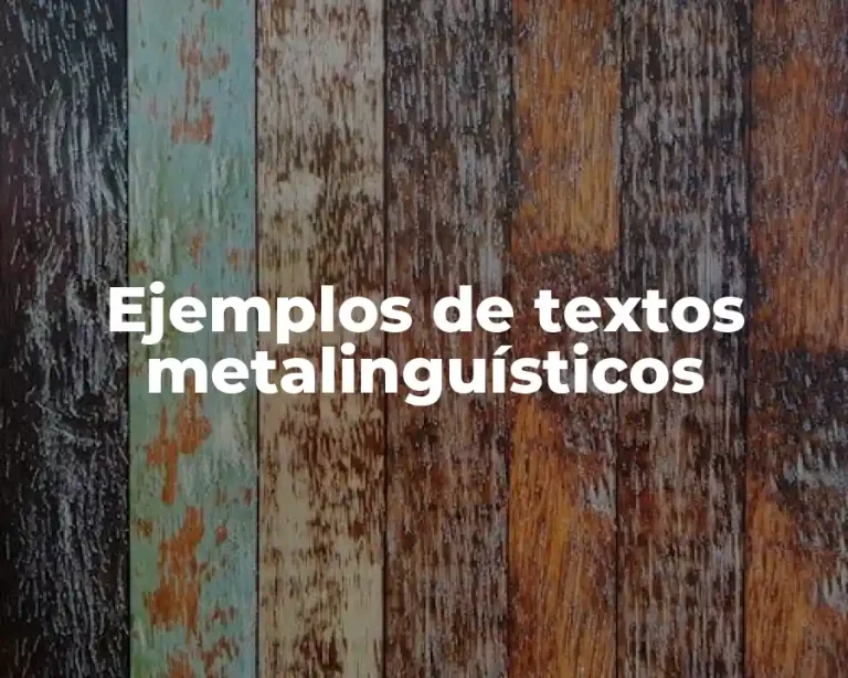Ejemplos de textos metalinguísticos