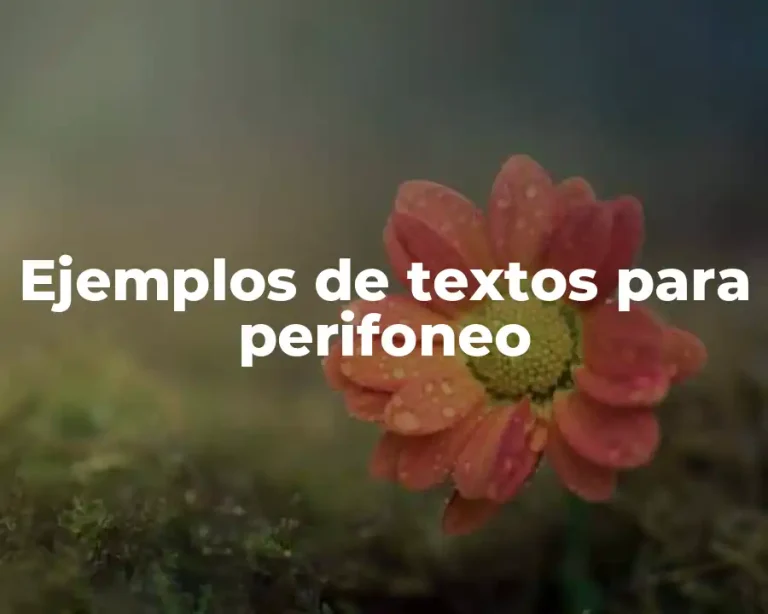 Ejemplos de textos para perifoneo