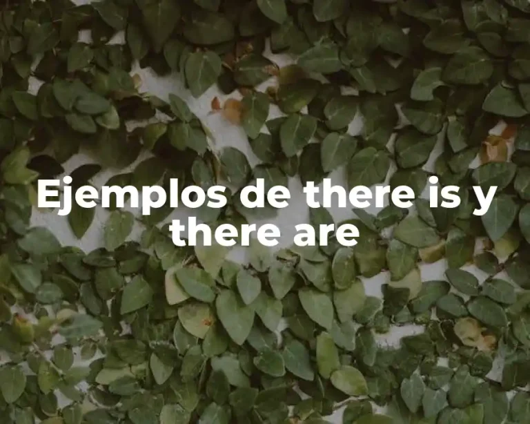 Ejemplos de there is y there are