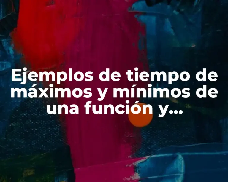 Ejemplos de tiempo de máximos y mínimos de una función y Significado
