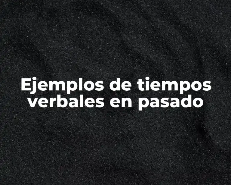 Ejemplos de tiempos verbales en pasado