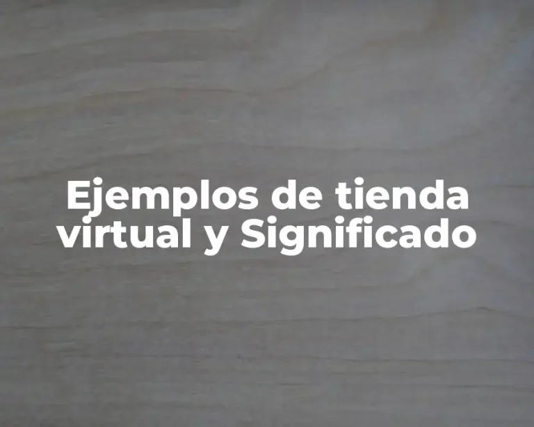 Ejemplos de tienda virtual y Significado