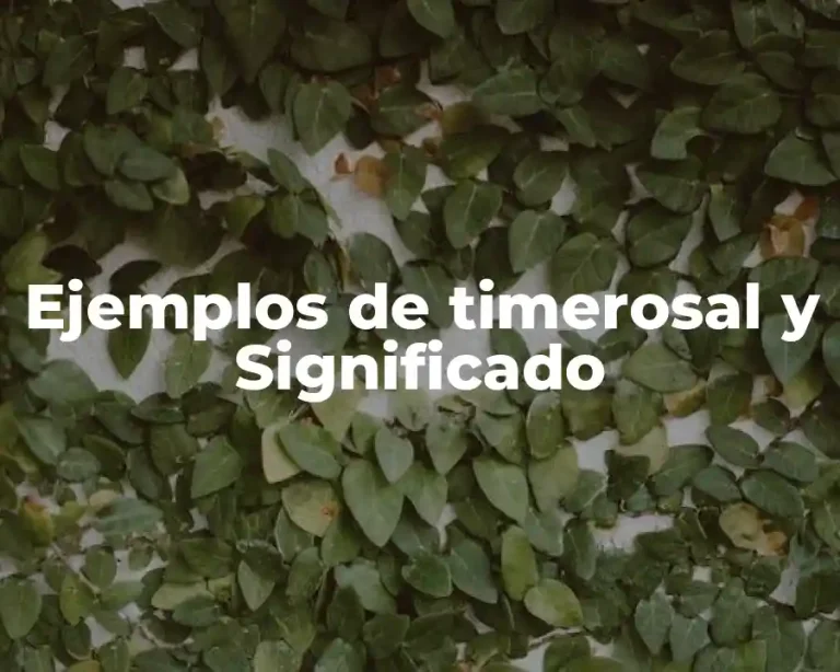 Ejemplos de timerosal y Significado
