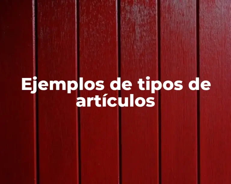 Ejemplos de tipos de artículos