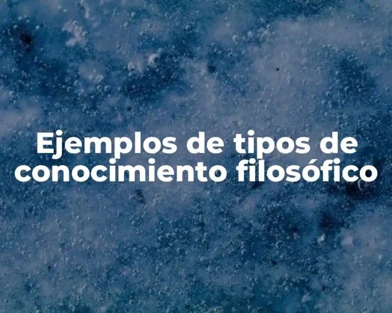 Ejemplos de tipos de conocimiento filosófico