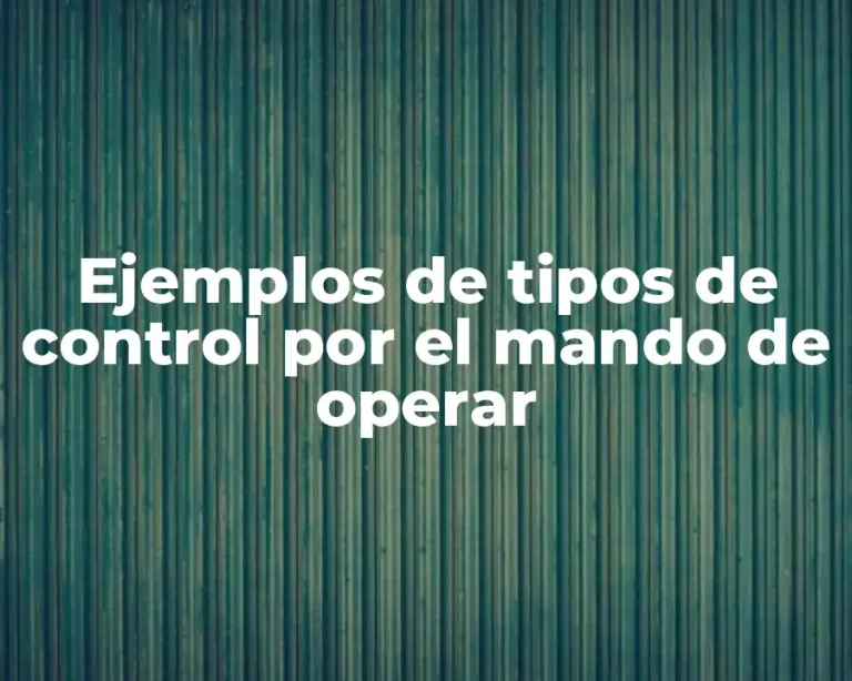 Ejemplos de tipos de control por el mando de operar