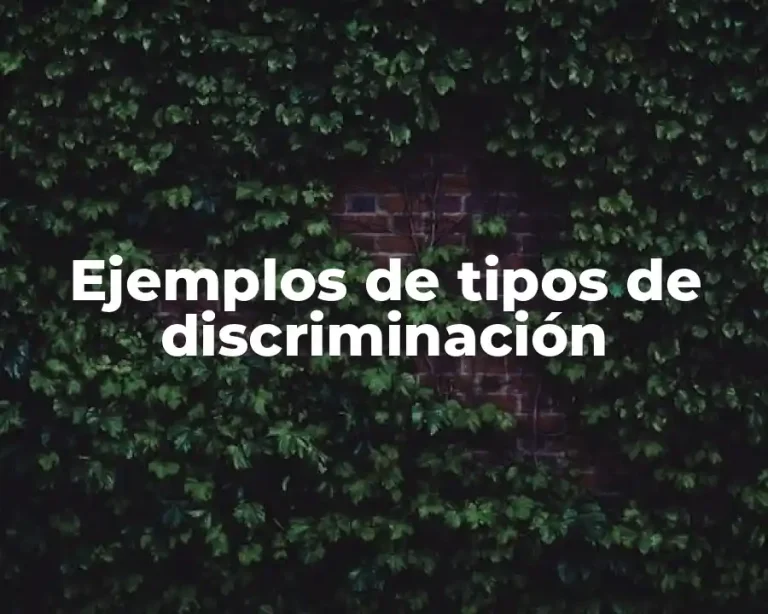 Ejemplos de tipos de discriminación